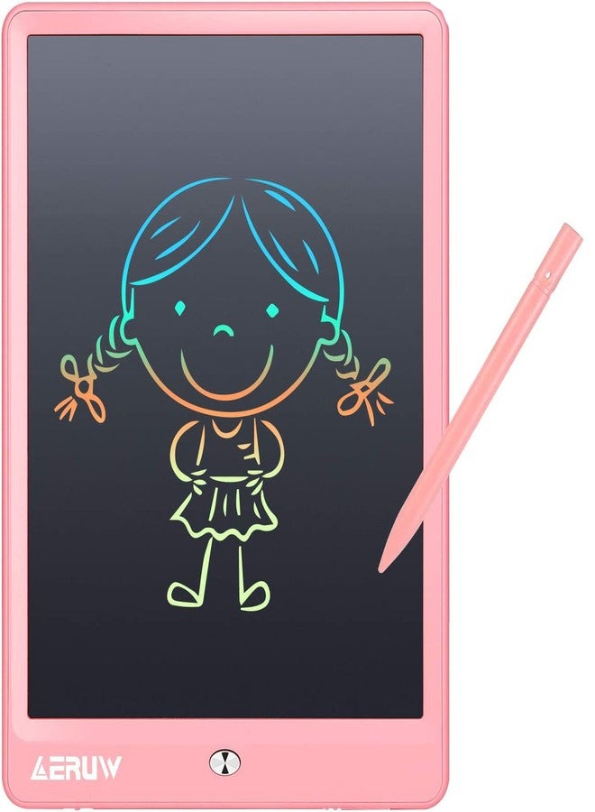 ERUW LCD Writing Tablet Colorful 10 Inch Electronic Graphics Doodle Board eWriter Drawing Pad with Memory Lock Gift for Kids & Adults Home School Office Handwriting Tablet (Pink) - Image 1